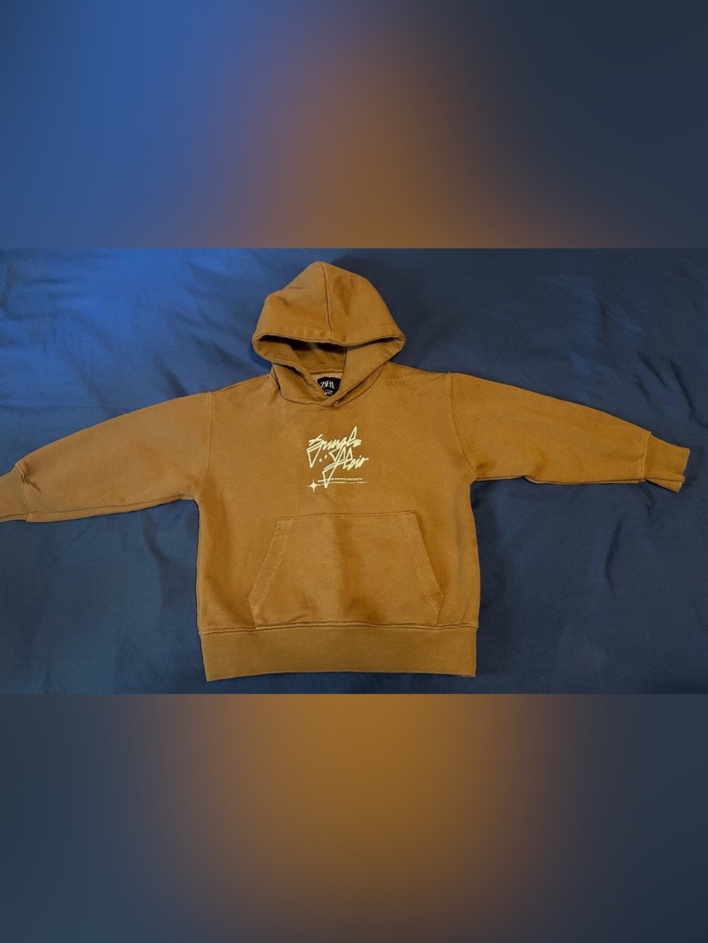 Zara Kids Script Logo Hooded Sweatshirt. Size 6-7